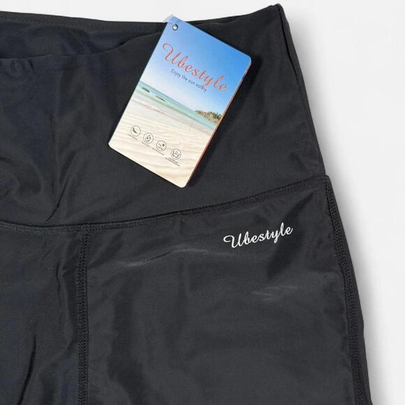 Ubestyle Capri Leggings Women’s M Black High-Waisted UPF 50+ Swim Leggings NWT - Picture 3 of 7